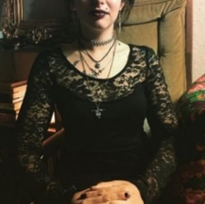 Lace and Polyester Goth Grunge Retro Dress